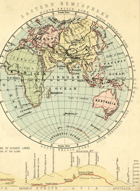 19th century eastern hemisphere map