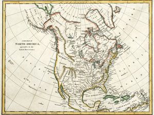 historic map of north america - published 1791