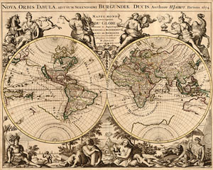 map of the world - published 1694