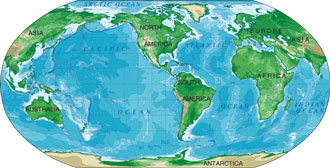 world map robinson projection